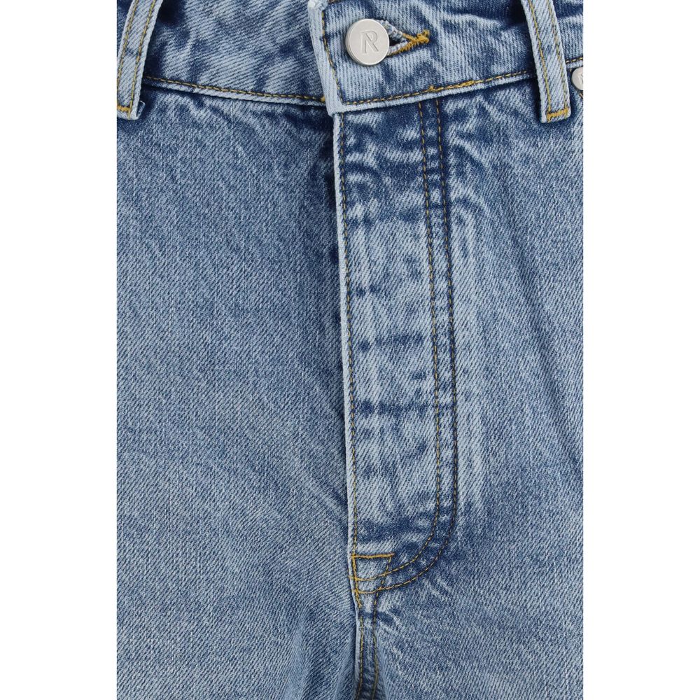 Represent Blue Cotton Straight-Leg Jeans