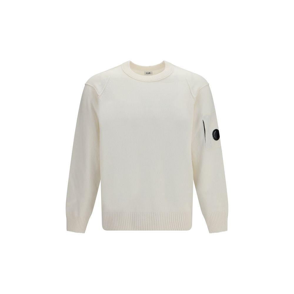 C.P. Company White Wool Oves Aries Sweatshirt