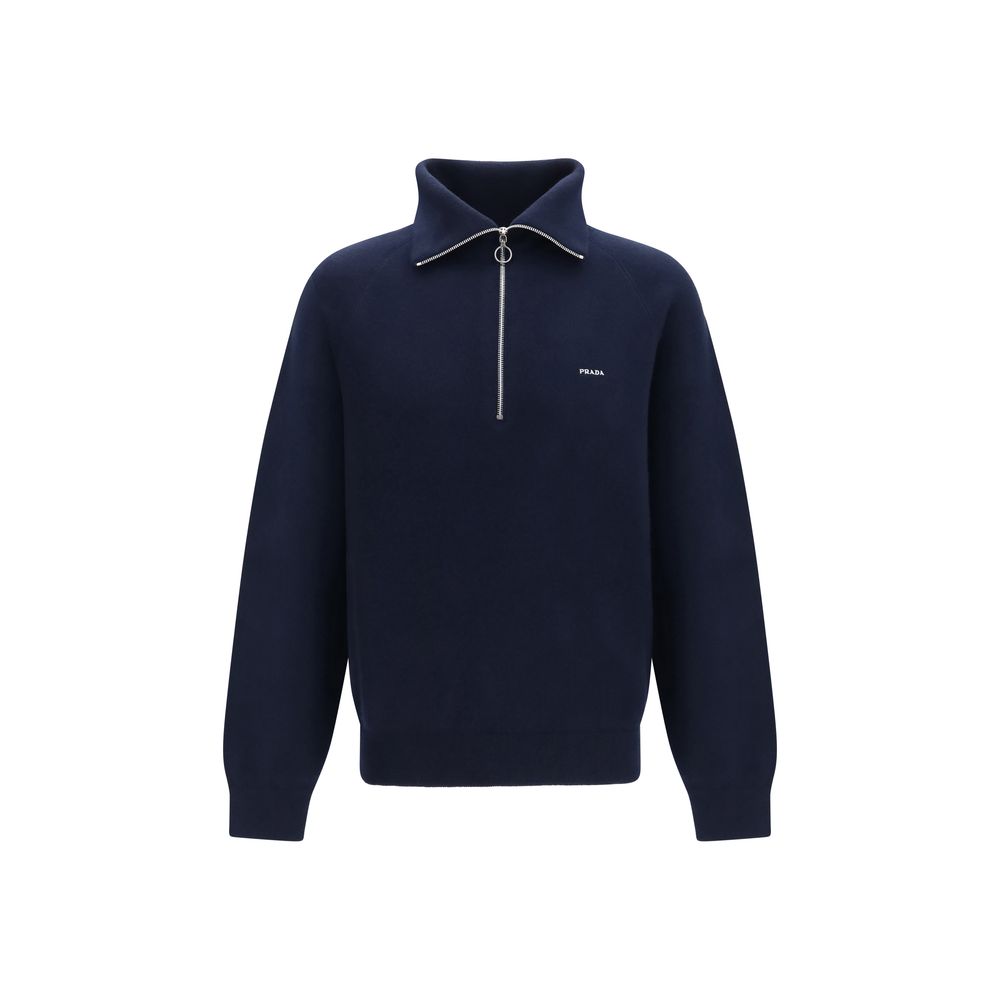 Prada Blue Wool Oves Aries Polo Shirt