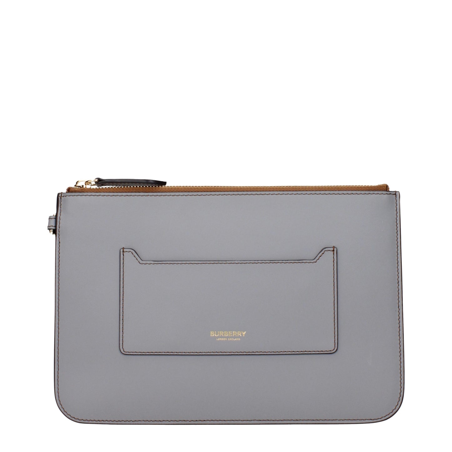 Burberry Gray Leather Clutch Bag