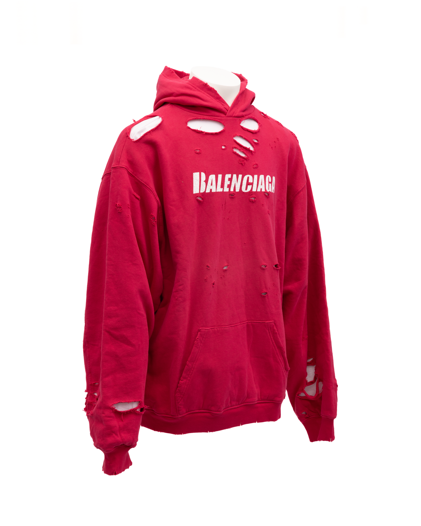 Balenciaga Red Cotton Hoodie Sweatshirt