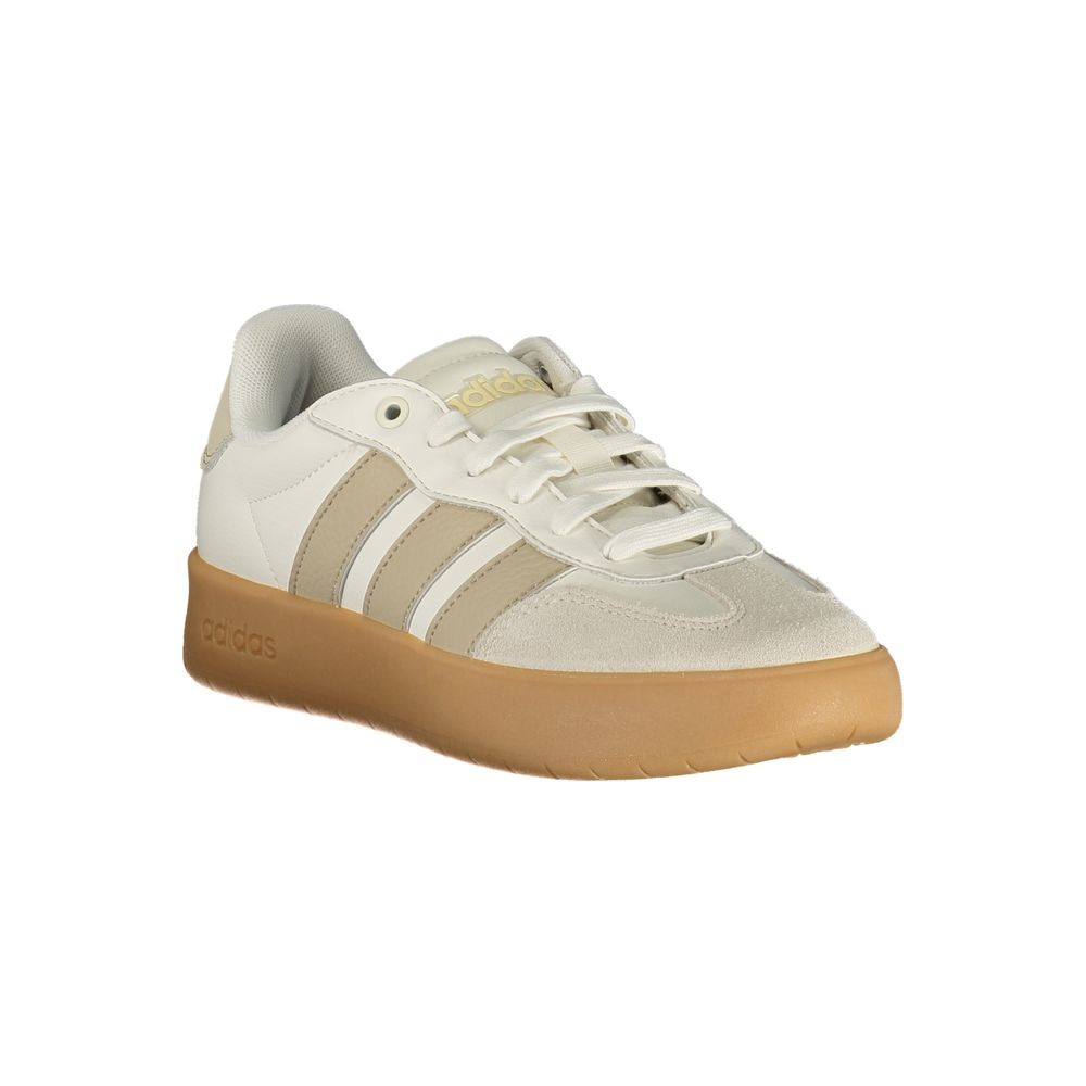 Adidas White Polyester Athletic Sneakers