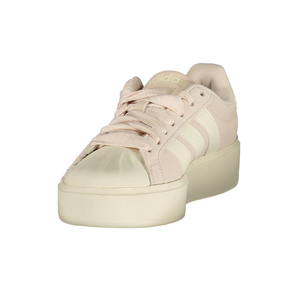 Adidas White Polyester Athletic Sneakers