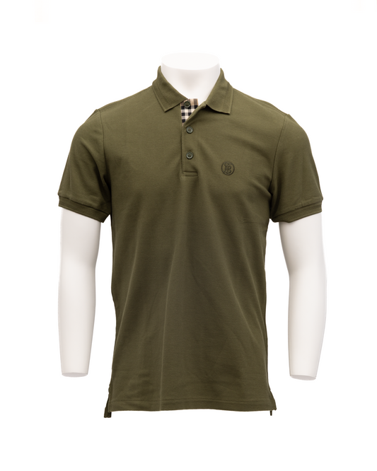 Burberry Olive Cotton Polo Shirt