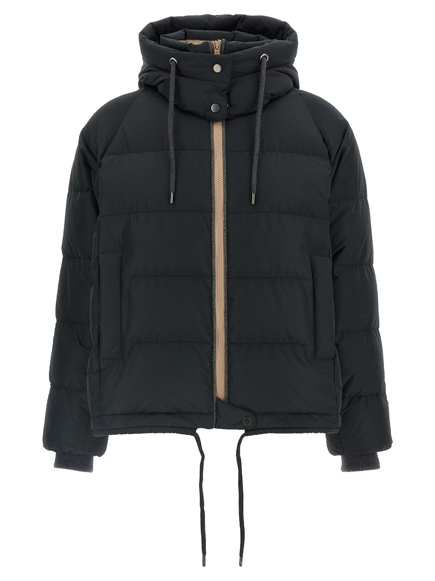 Brunello Cucinelli Black Cotton Full-Length Jacket
