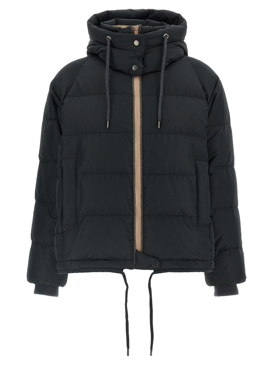 Brunello Cucinelli Black Cotton Full-Length Jacket