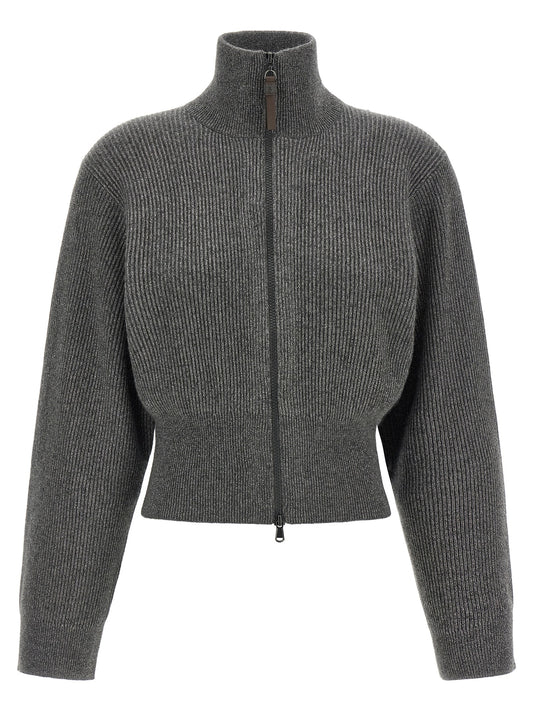 Brunello Cucinelli Gray Cashmere Cardigan