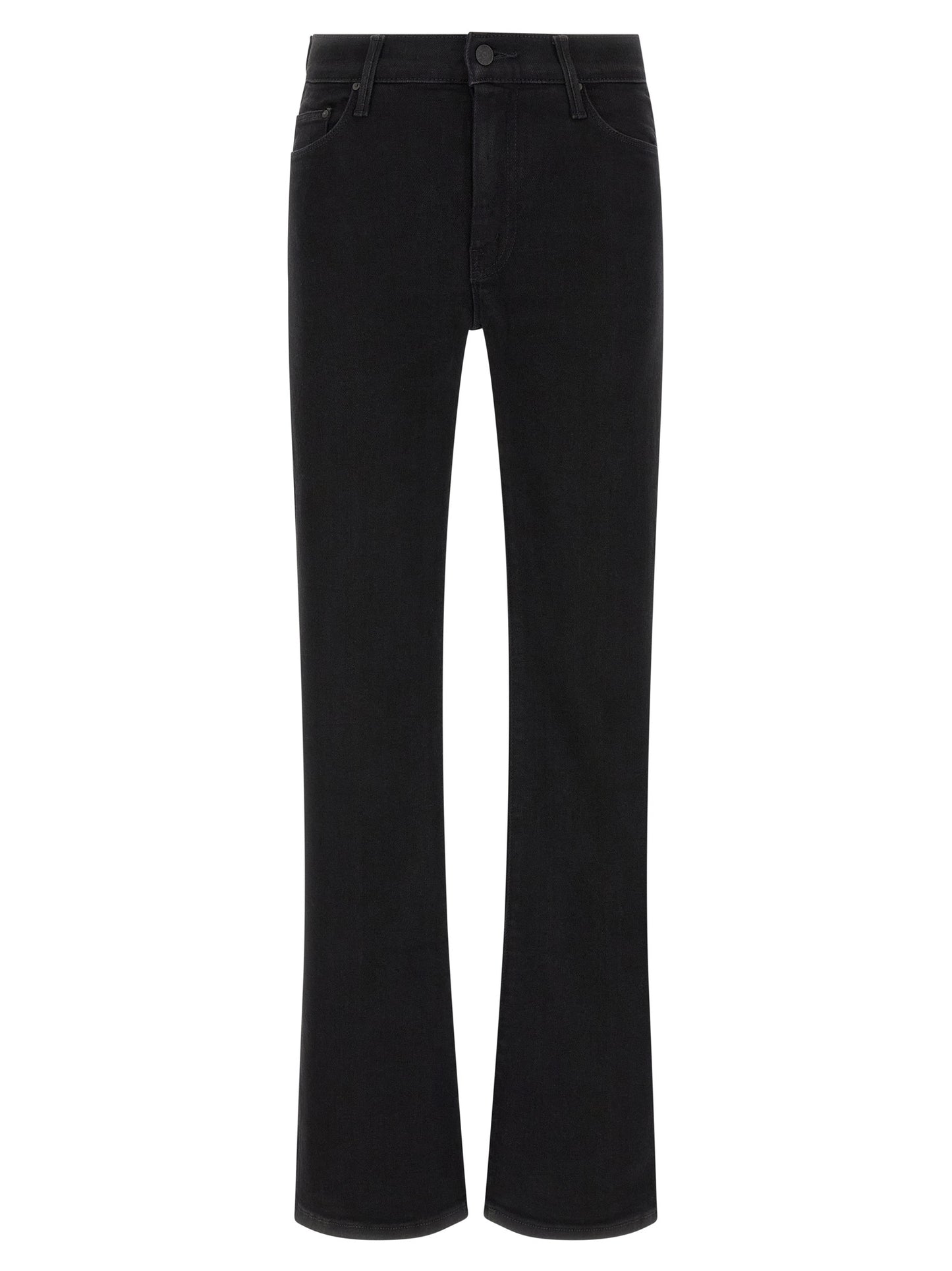 Mother Denim Black Cotton Flared Jeans