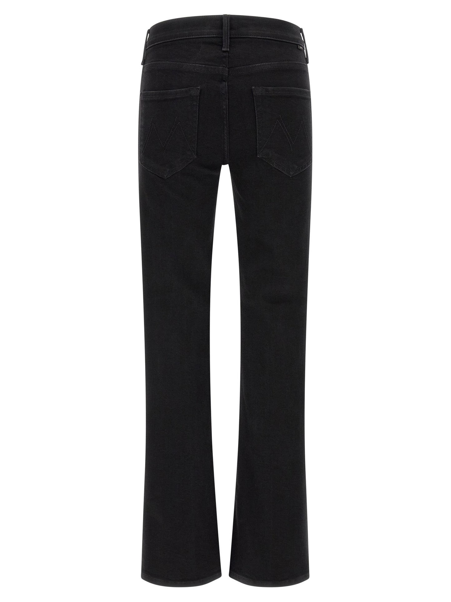 Mother Denim Black Cotton Flared Jeans