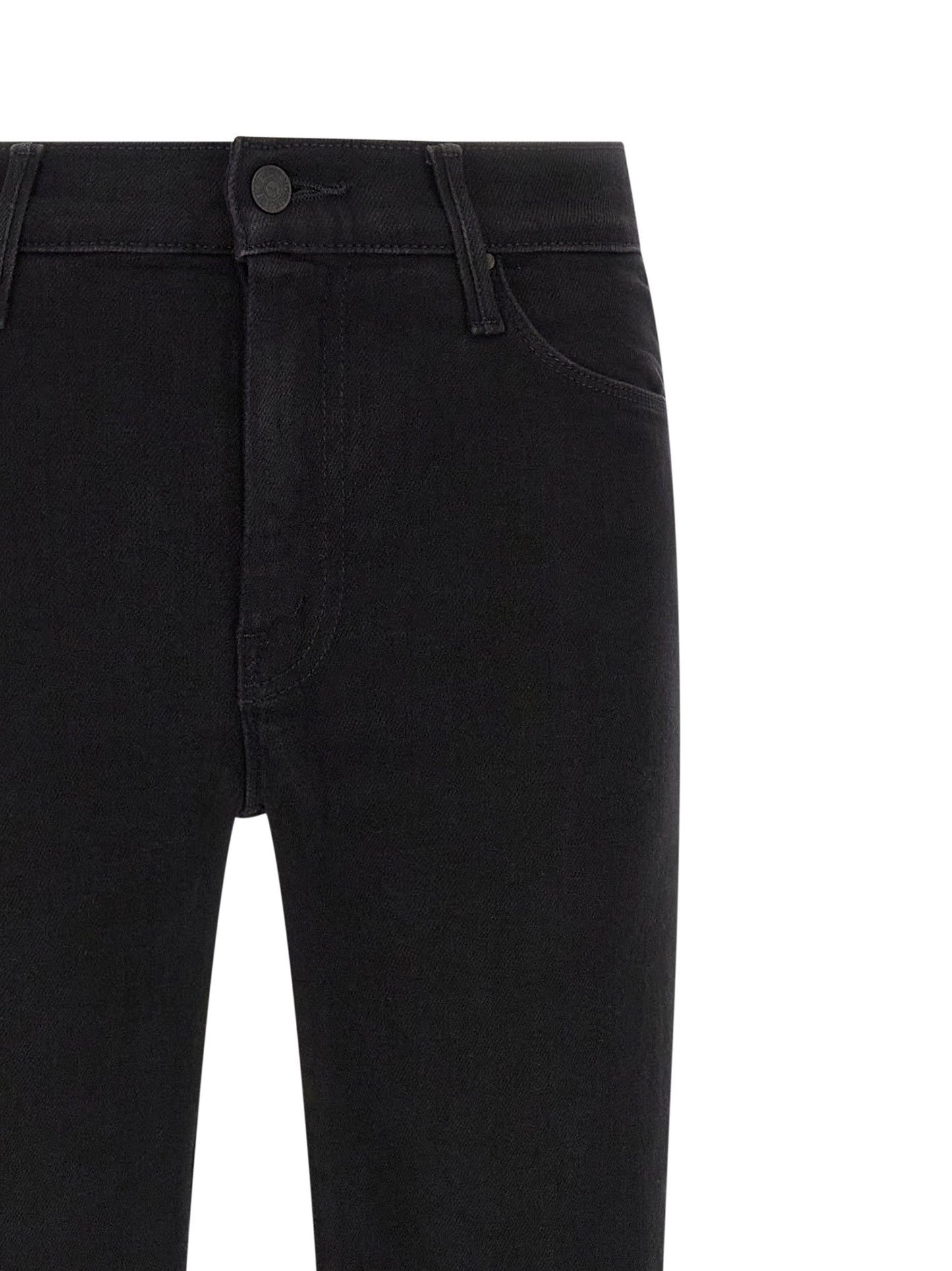Mother Denim Black Cotton Flared Jeans