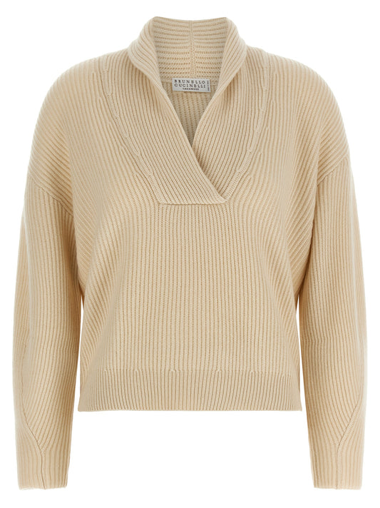 Brunello Cucinelli Beige Cashmere Cardigan