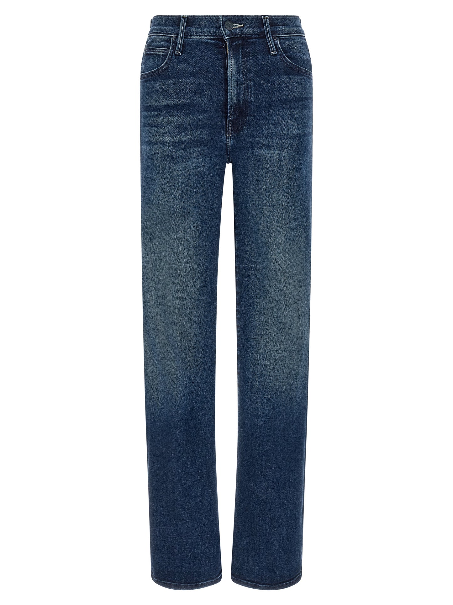 Mother Denim Blue Cotton Straight-Leg Jeans