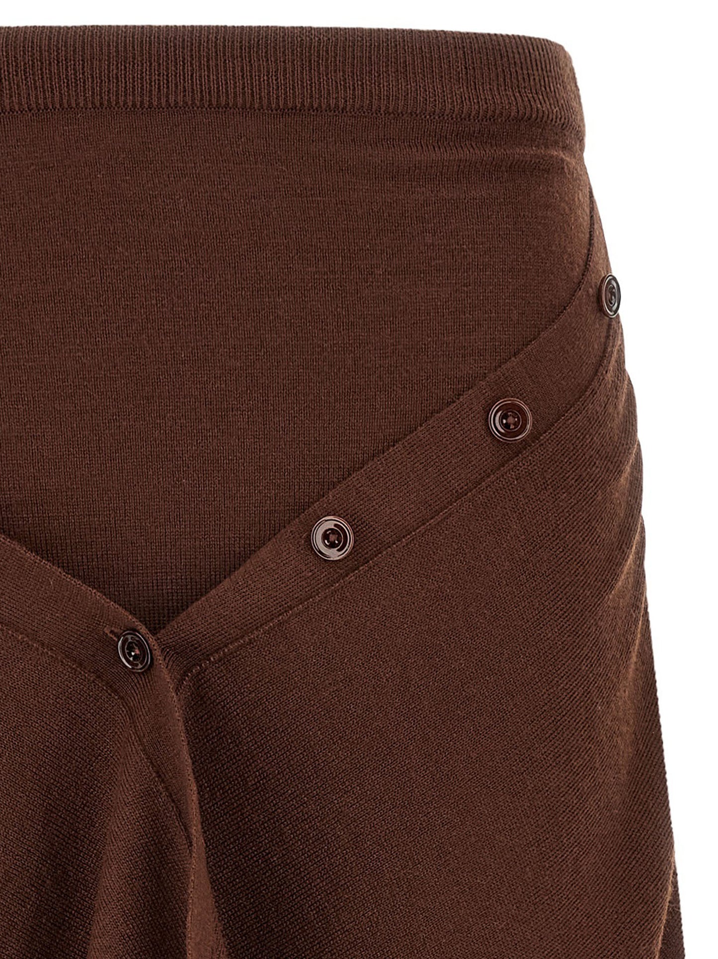 Lemaire Brown Wool Midi Skirt