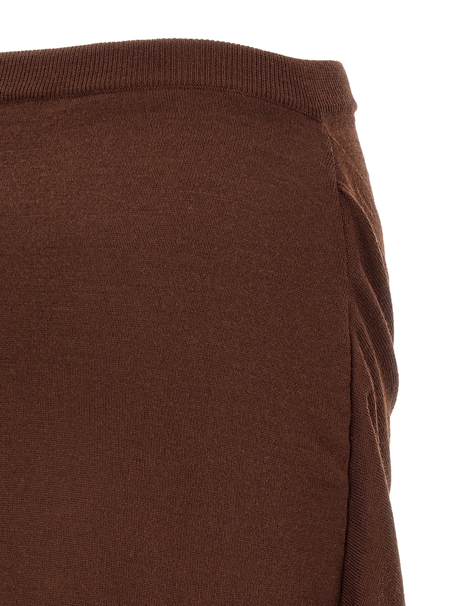 Lemaire Brown Wool Midi Skirt