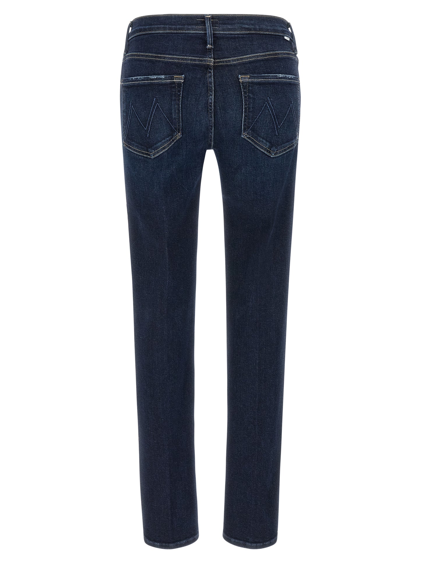 Mother Denim Blue Cotton Straight-Leg Jeans
