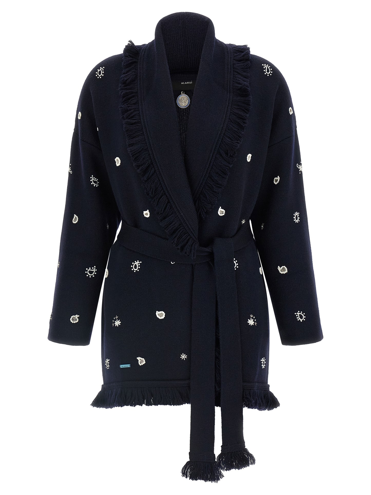 Alanui Blue Virgin Wool Cardigan