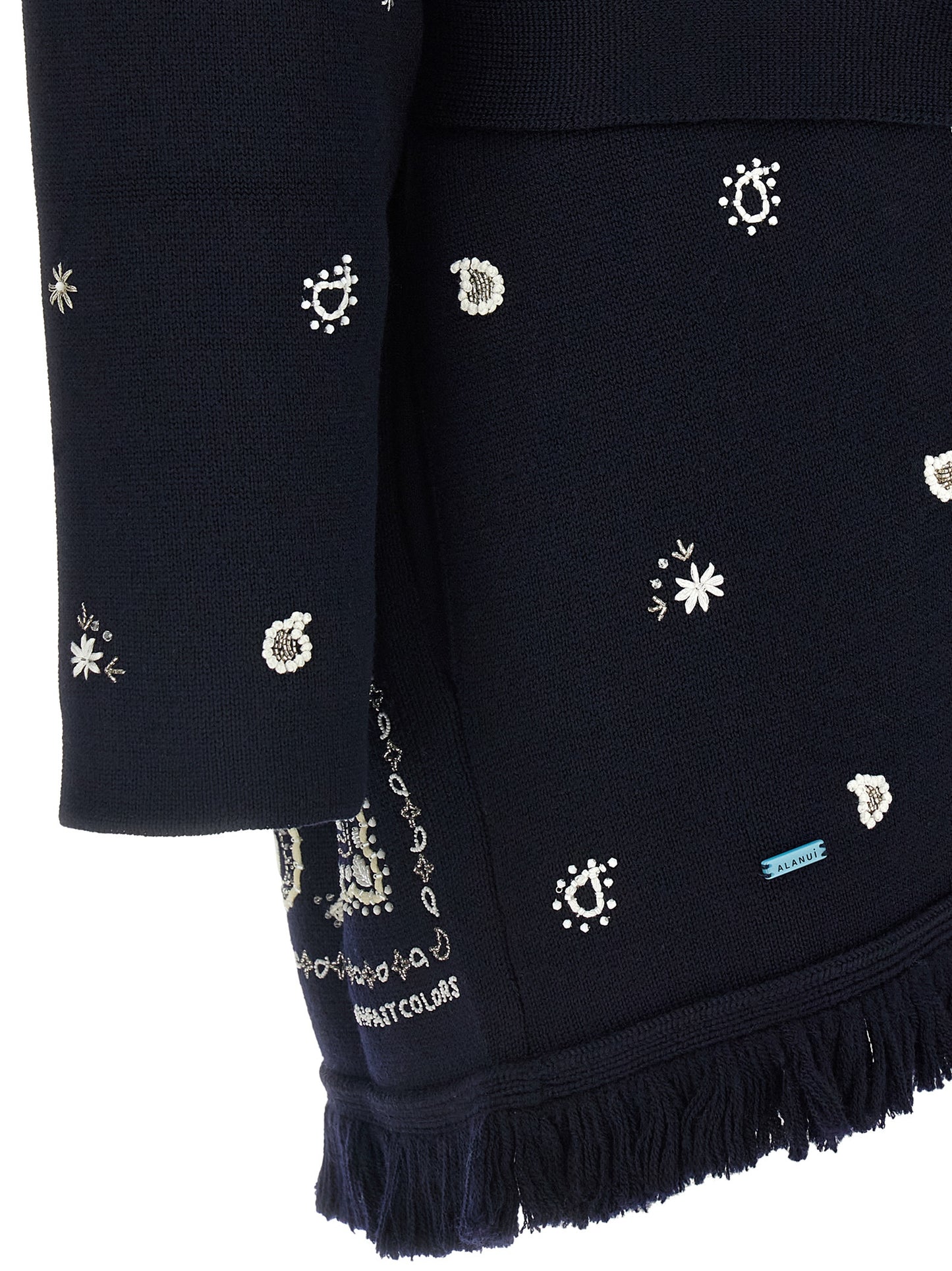 Alanui Blue Virgin Wool Cardigan