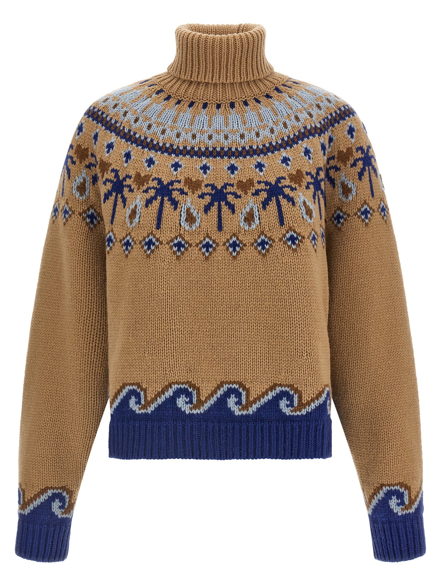 Alanui Beige Virgin Wool Cardigan