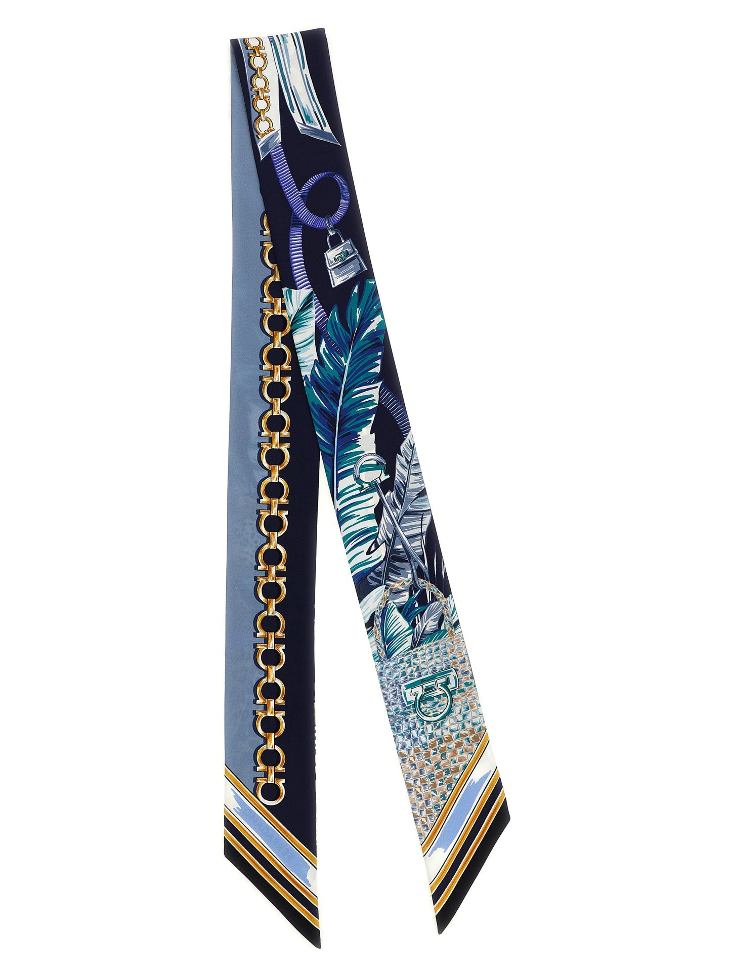 Ferragamo Blue Silk Foulard