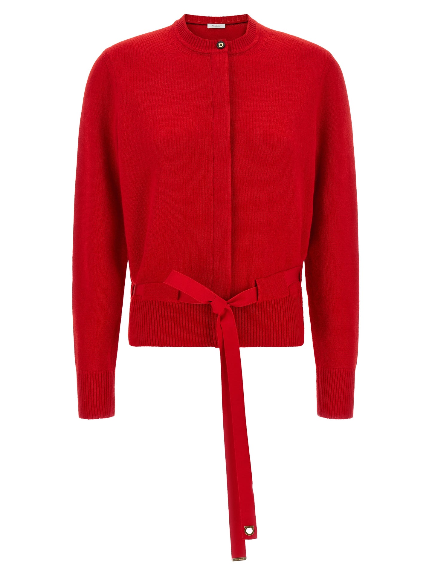 Ferragamo Red Cashmere Cardigan
