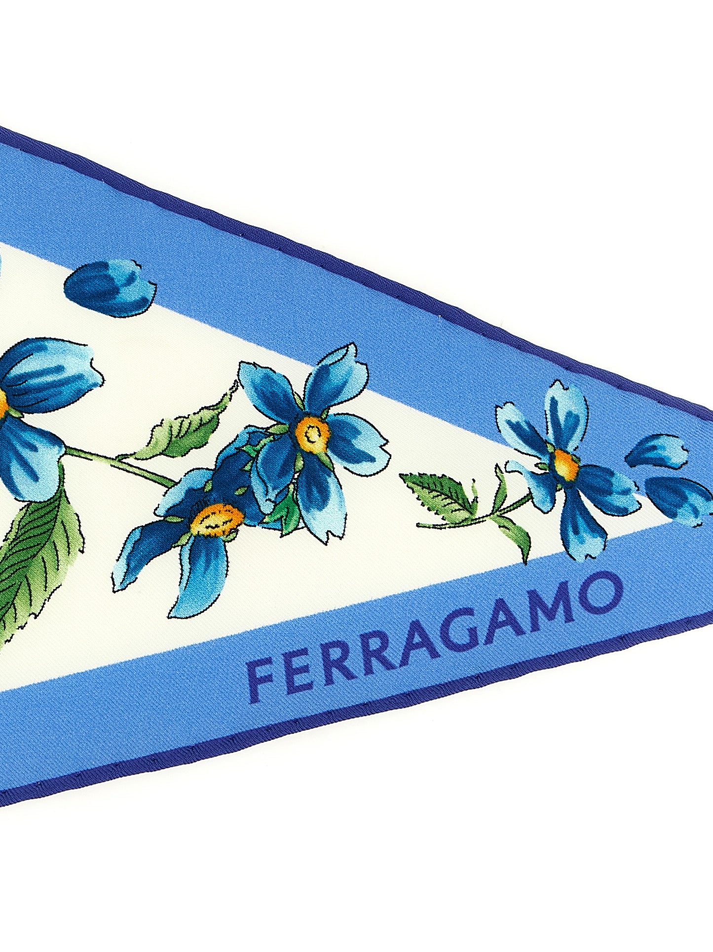 Ferragamo Blue Silk Foulard