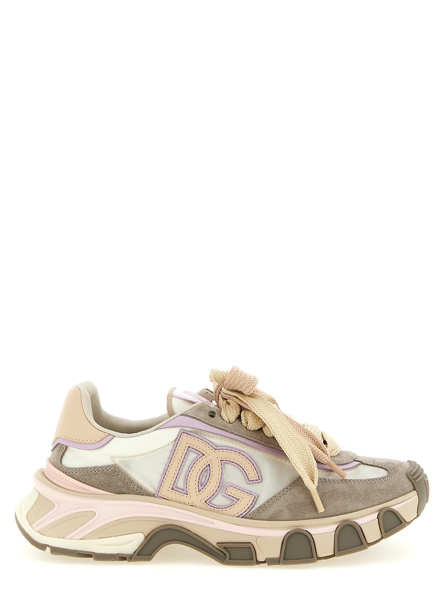 Dolce & Gabbana Beige Calfskin Athletic Sneakers
