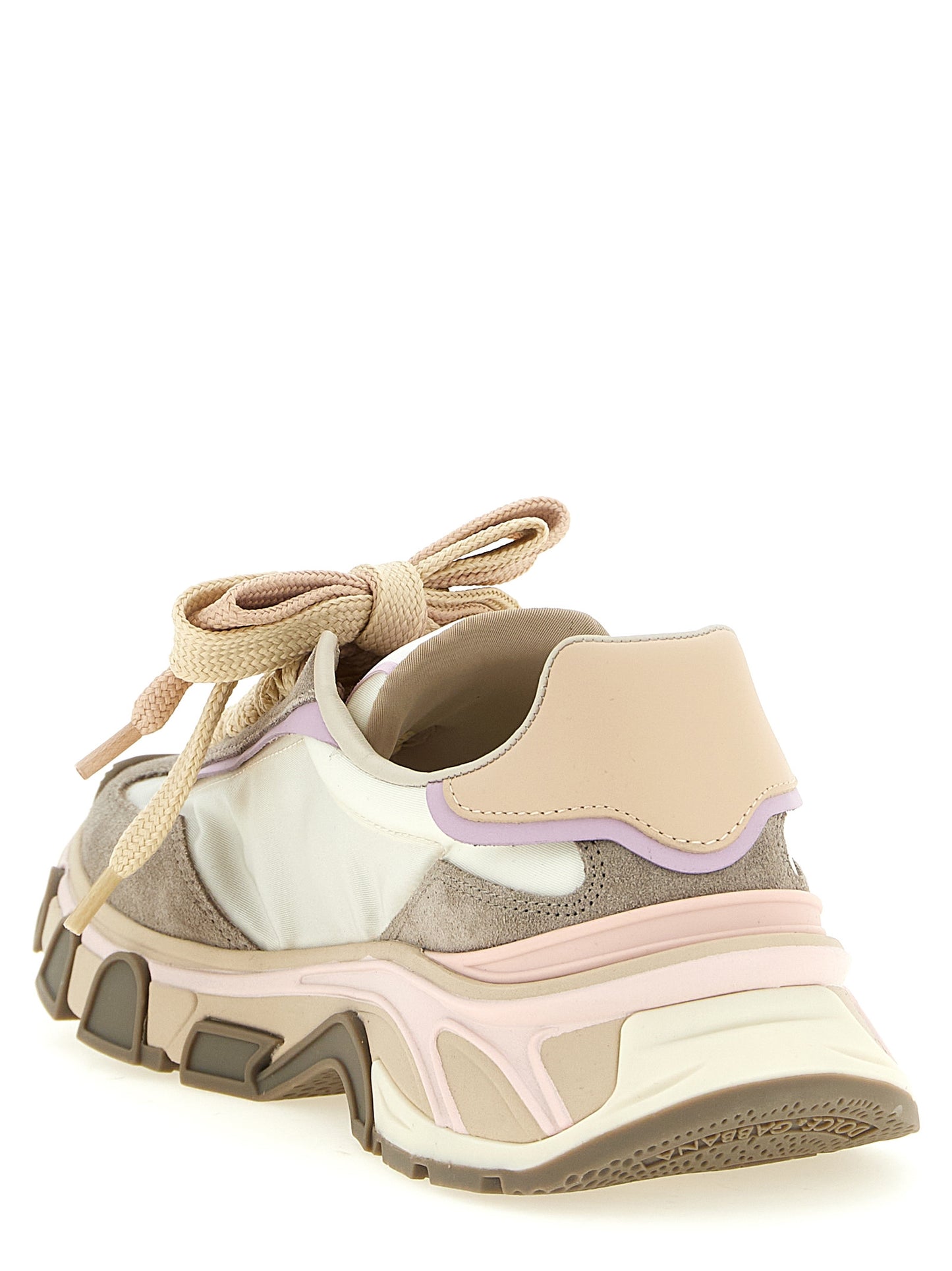 Dolce & Gabbana Beige Calfskin Athletic Sneakers