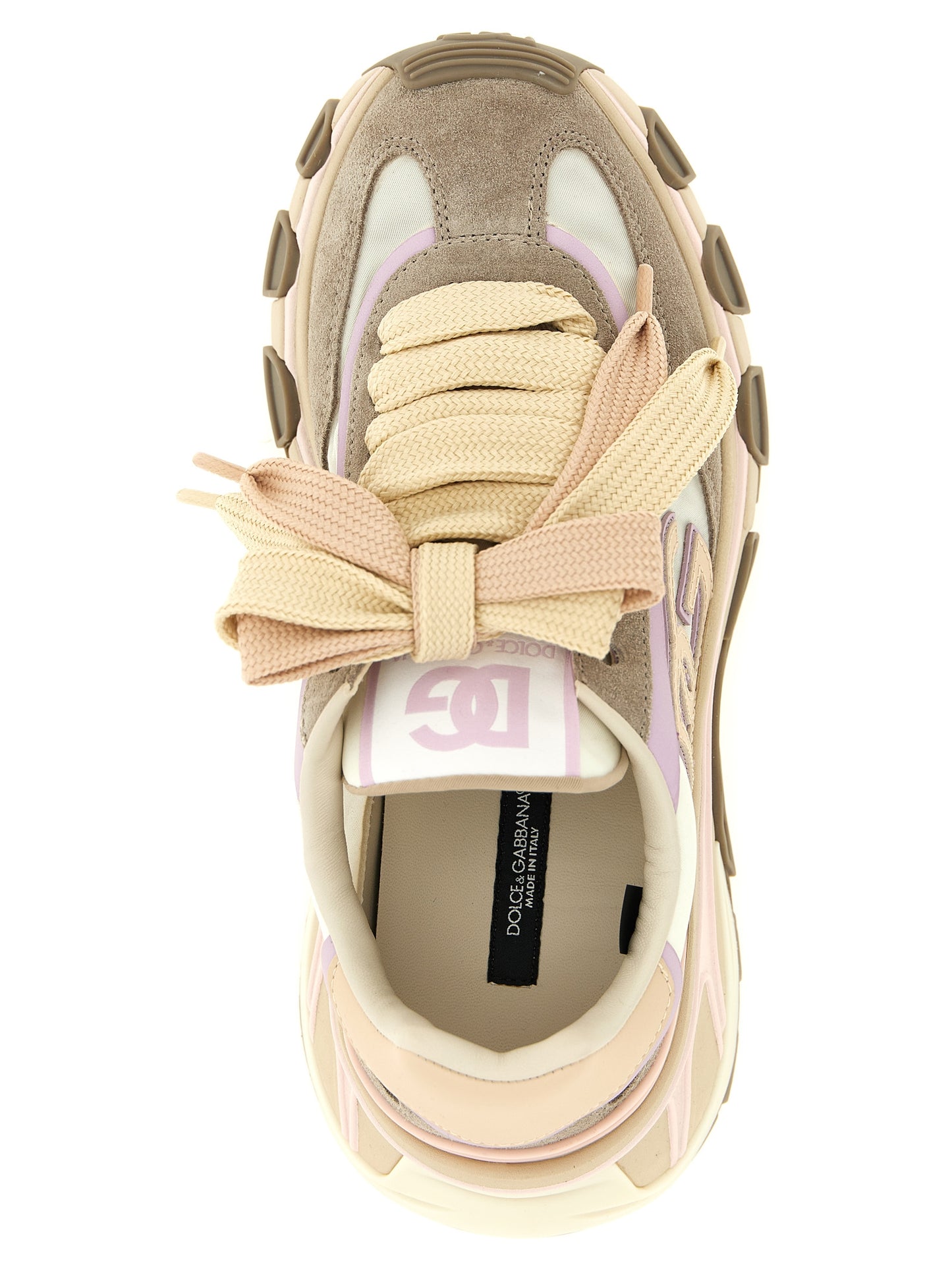 Dolce & Gabbana Beige Calfskin Athletic Sneakers