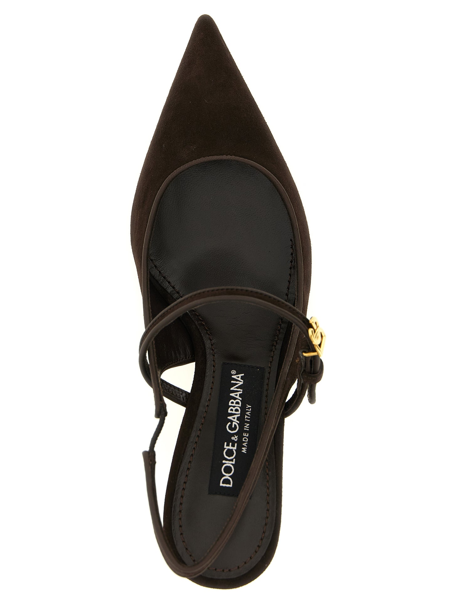 Dolce & Gabbana Brown Goatskin Mid Heel Pumps