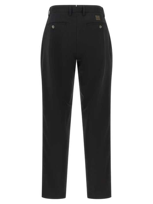 Incotex Black Polyester Dress Pants