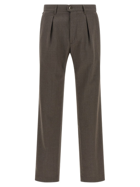Incotex Brown Polyester Dress Pants