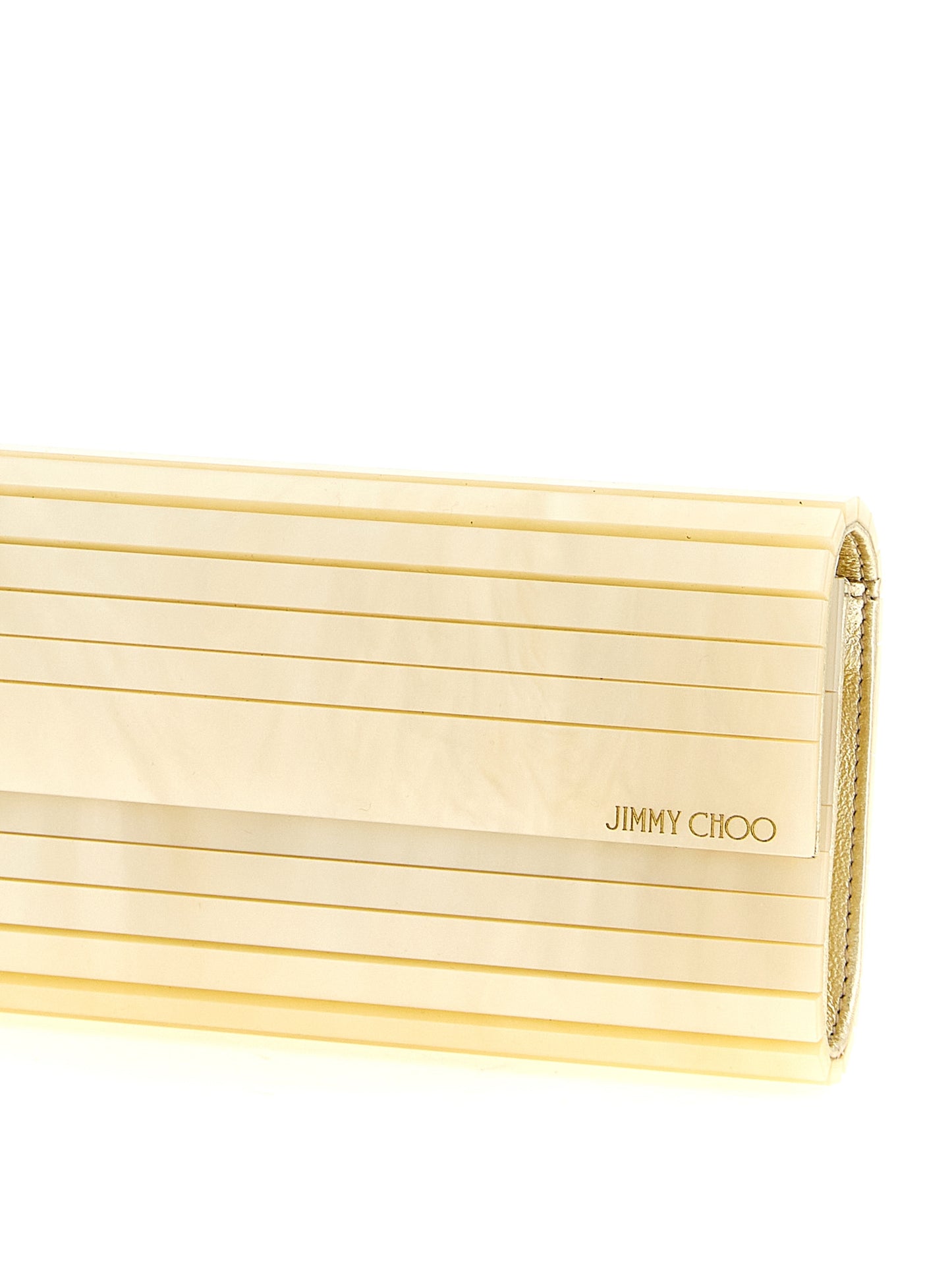 Jimmy Choo Gold Viscose Clutch Bag