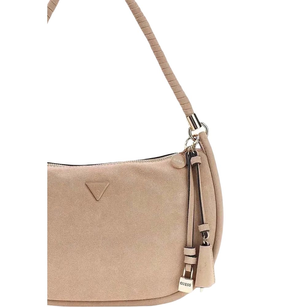 Guess Beige Suede Leather Handbag