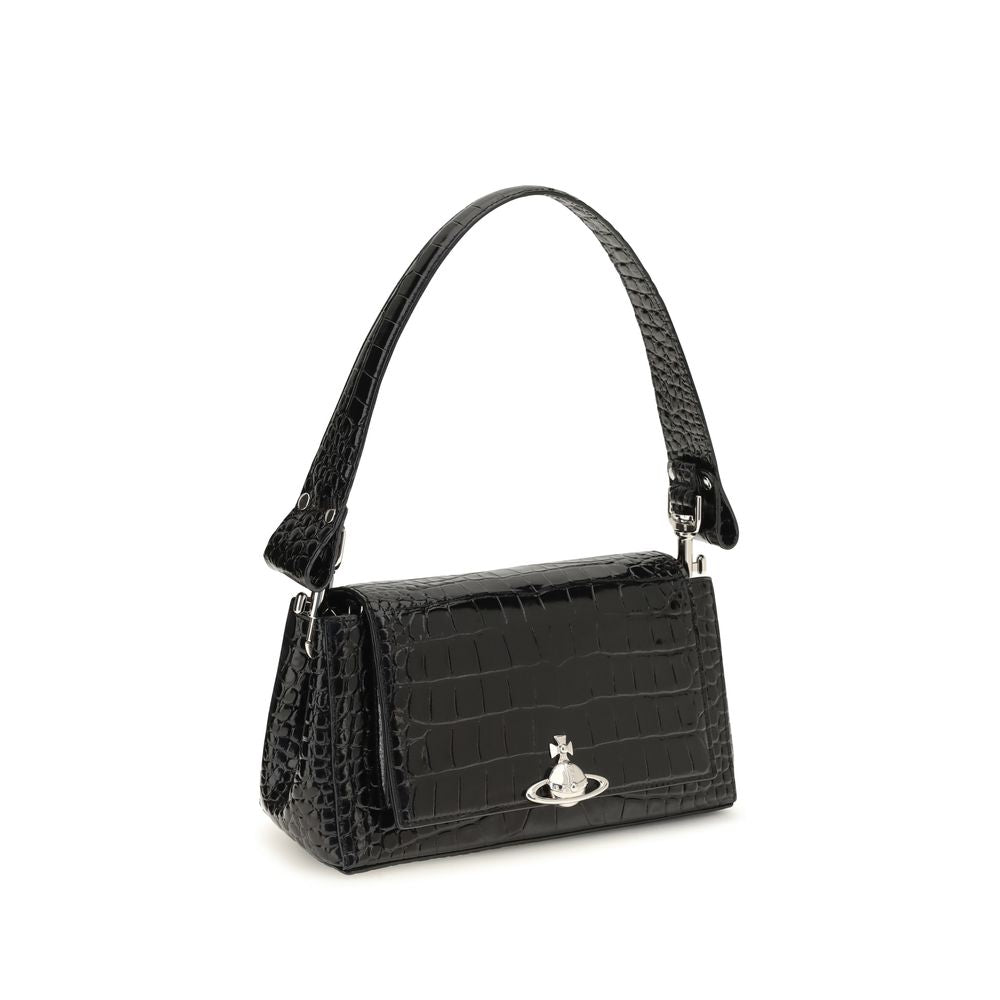 Vivienne Westwood Black Calf Leather Bos Taurus Shoulder Bag