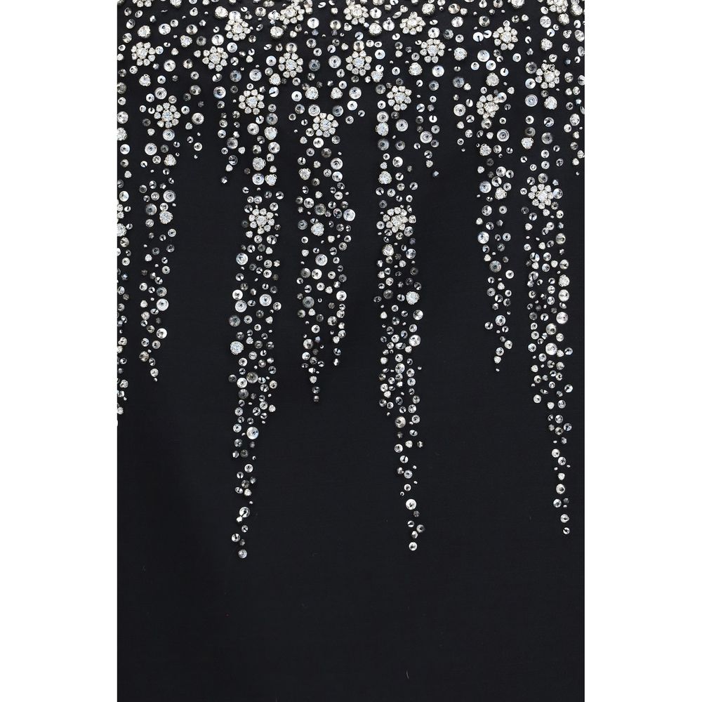 Valentino Garavani Black Wool Oves Aries Cocktail Dress