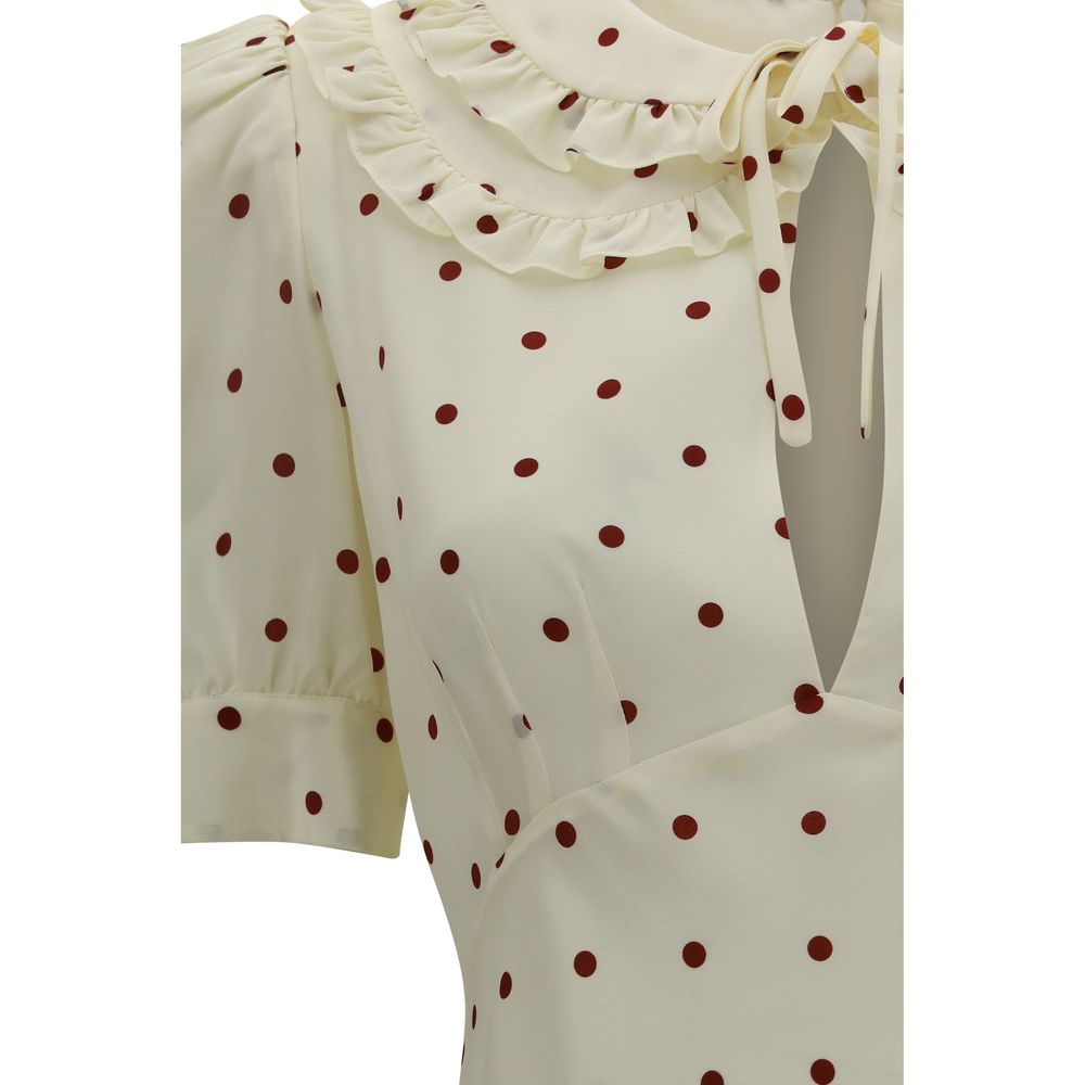 Alessandra Rich Beige Silk Casual Dress