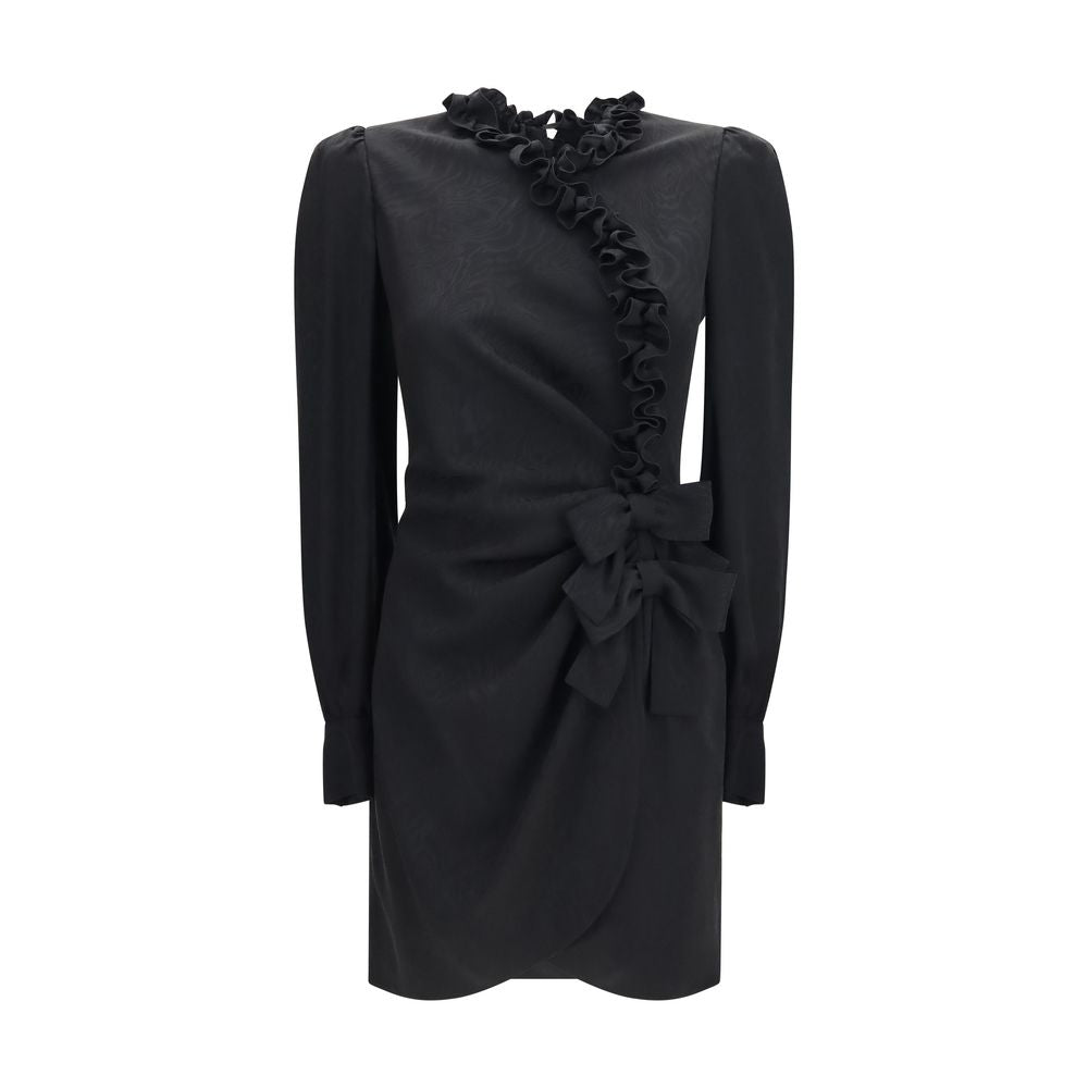Alessandra Rich Black Silk Cocktail Dress