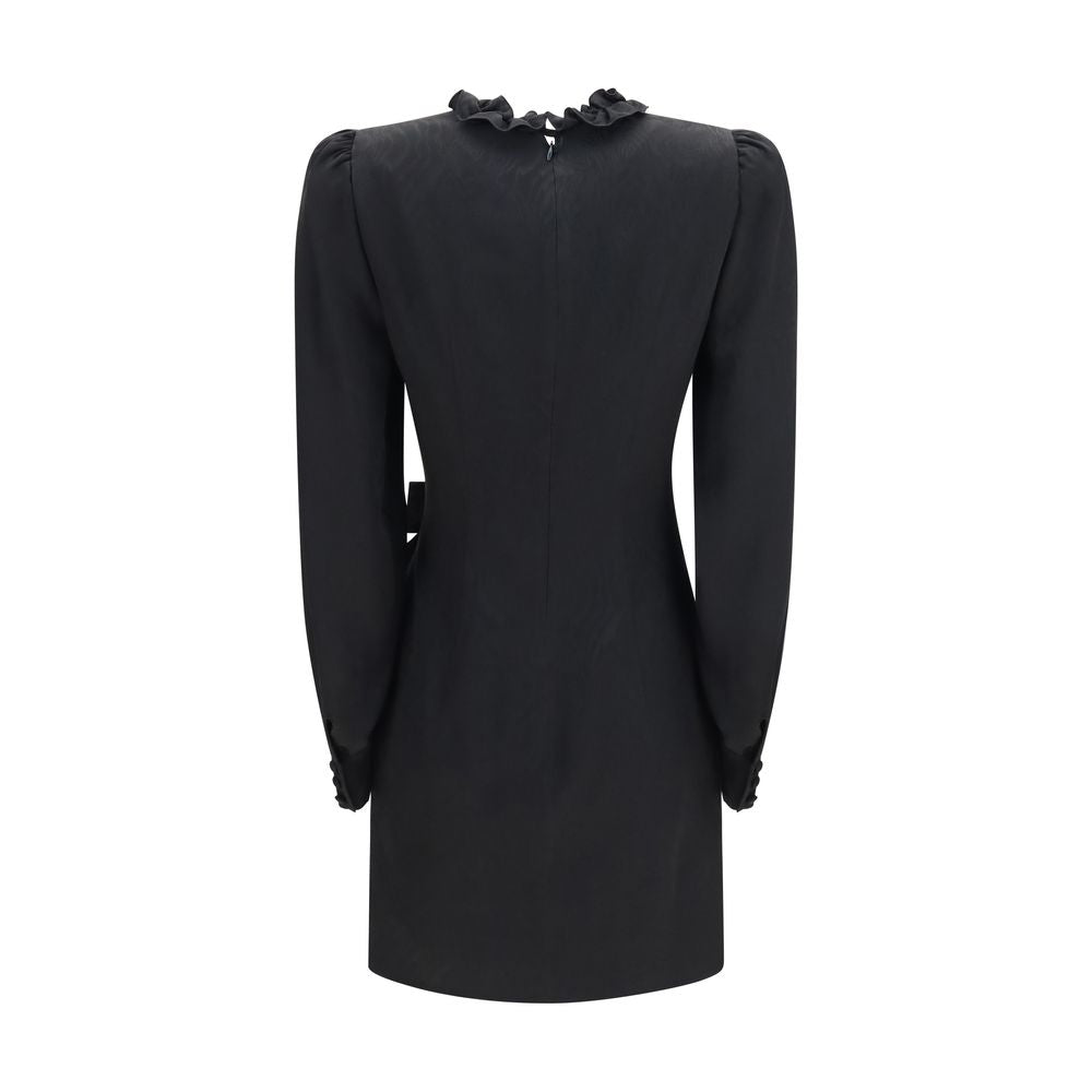 Alessandra Rich Black Silk Cocktail Dress