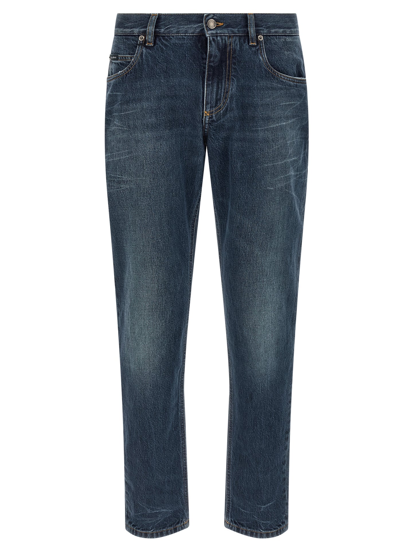 Dolce & Gabbana Blue Cotton Straight-Leg Jeans