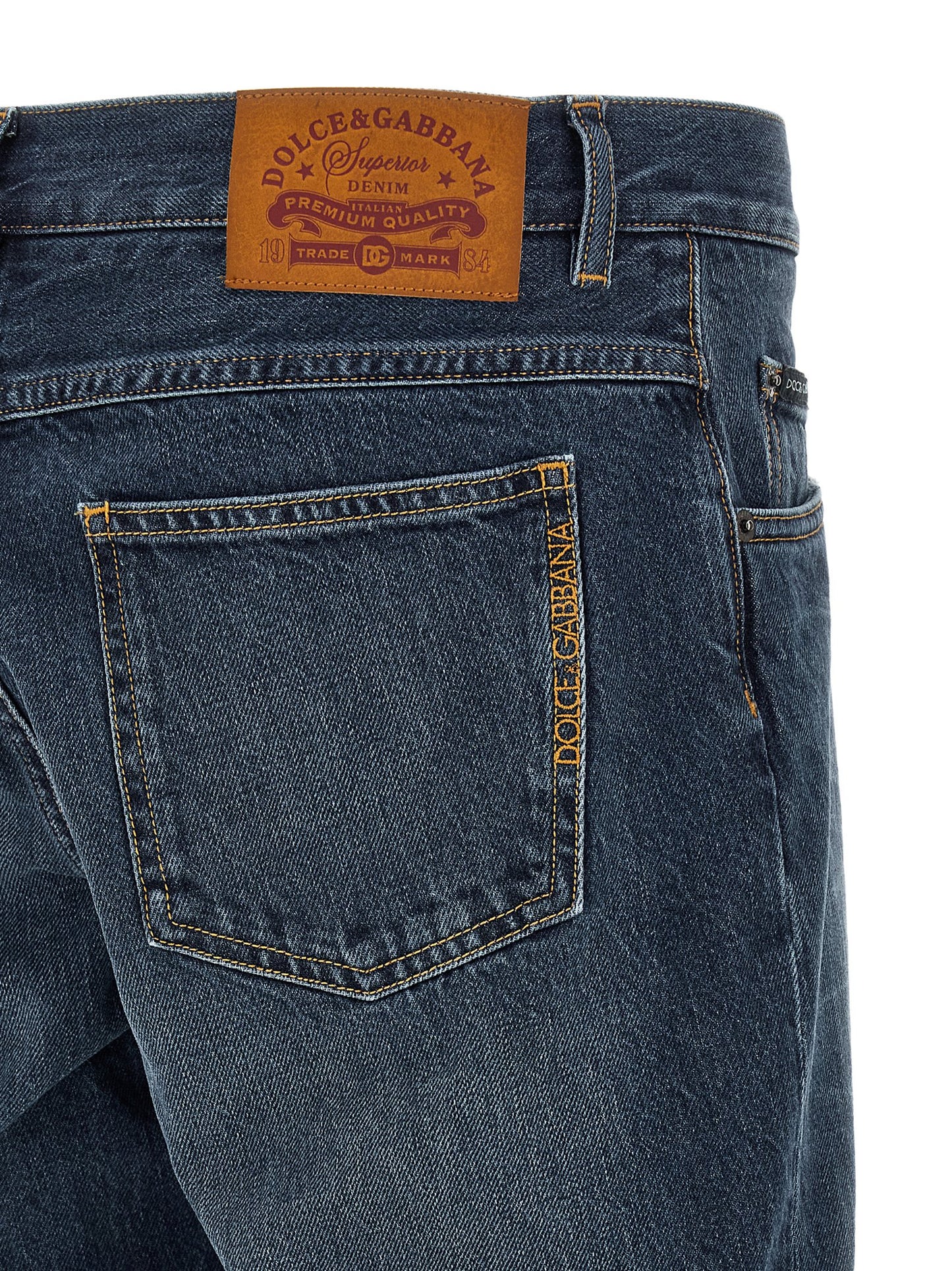 Dolce & Gabbana Blue Cotton Straight-Leg Jeans