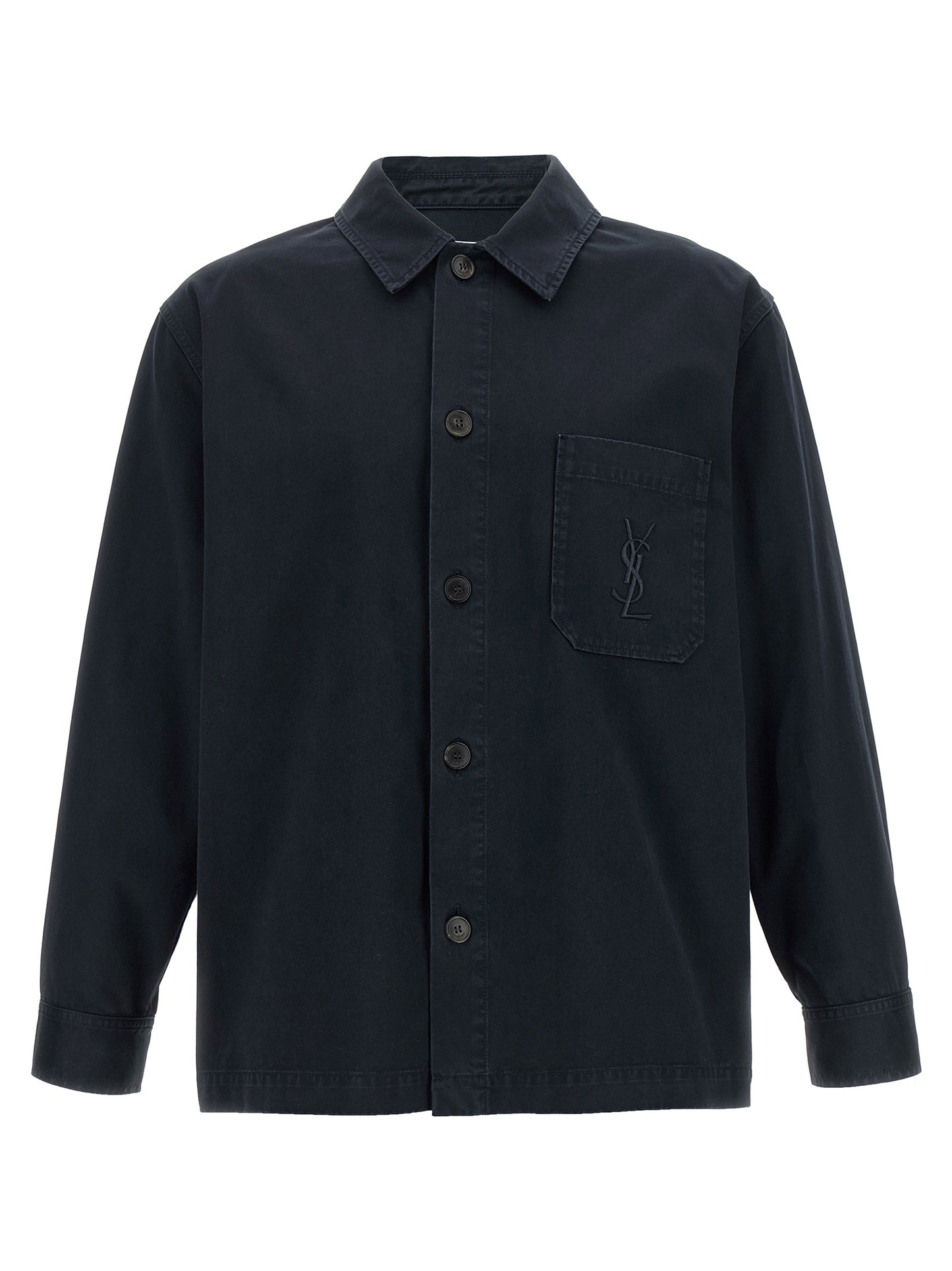 Saint Laurent Blue Cotton Blouse