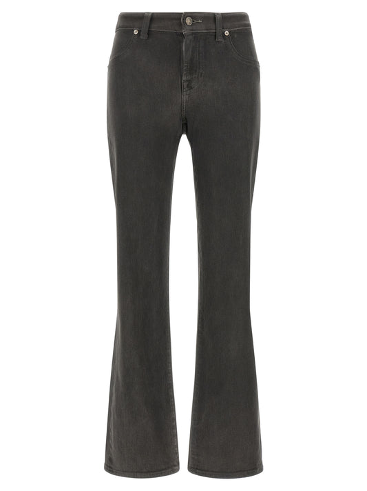 7 For All Mankind Gray Cotton Straight-Leg Jeans