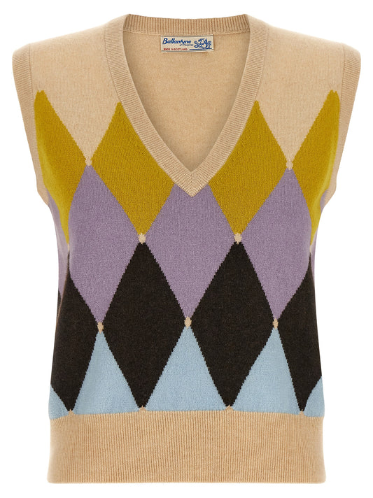 Ballantyne Beige Cashmere Sleeveless Jacket