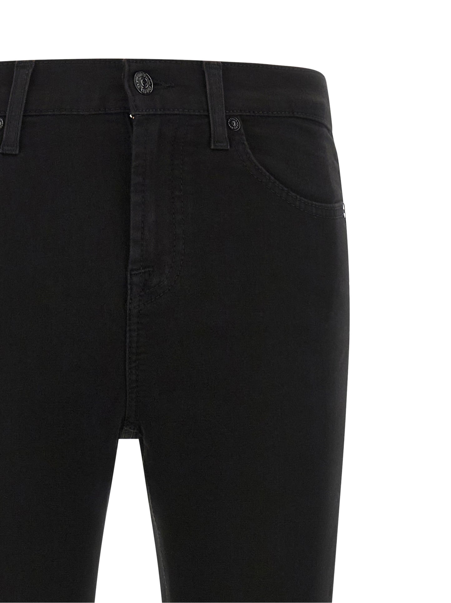 7 For All Mankind Black Cotton Skinny Jeans
