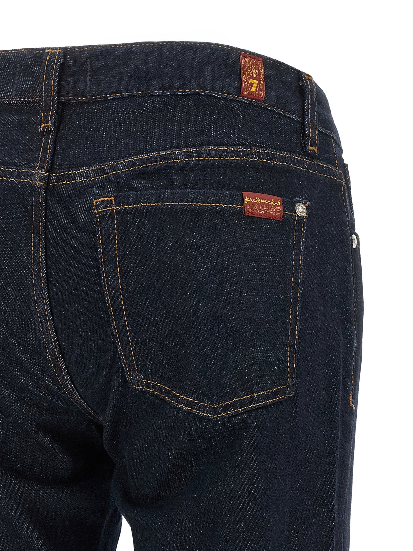 7 For All Mankind Blue Cotton Bootcut Jeans