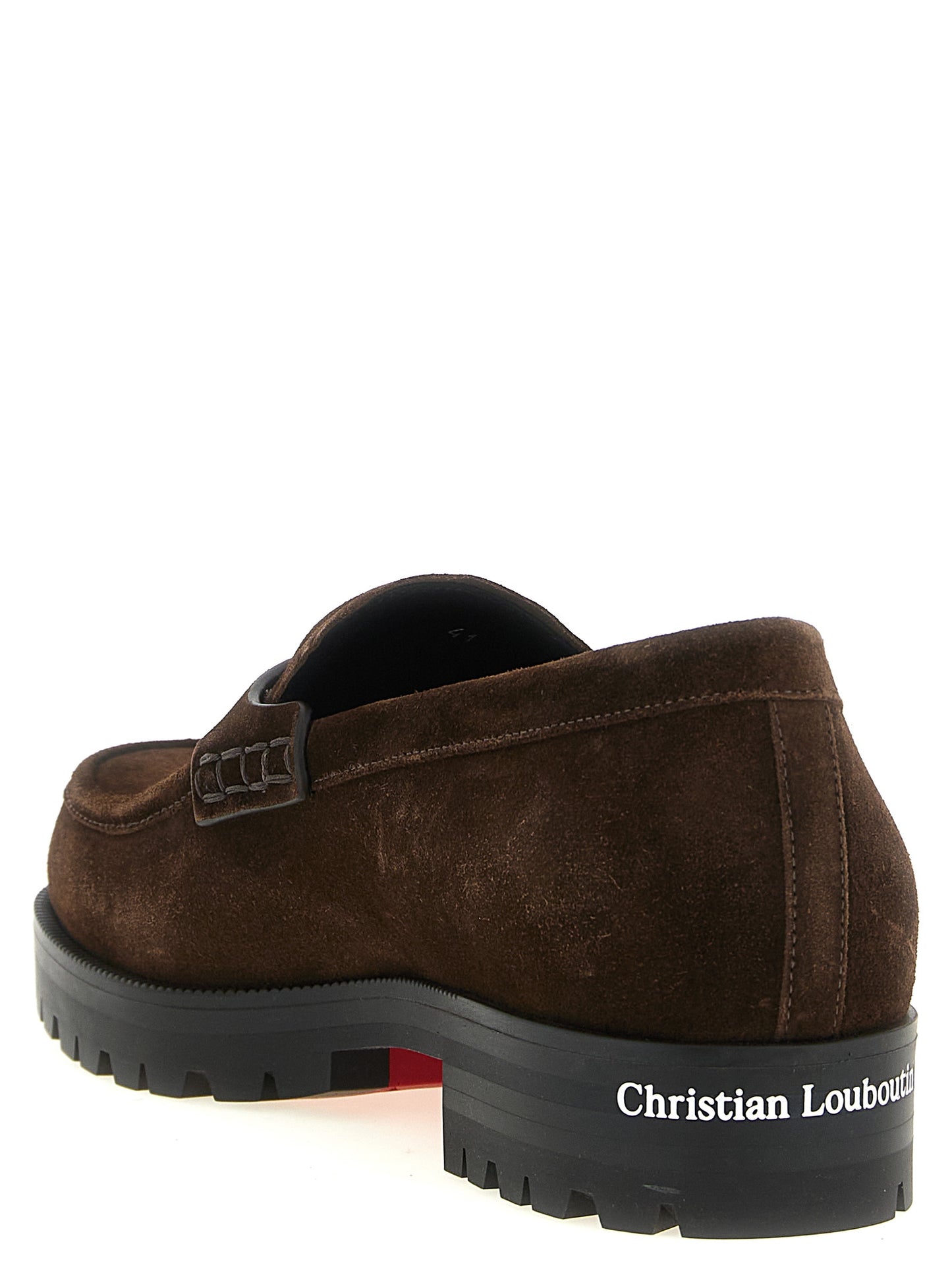Christian Louboutin Brown Calfskin Slip-On Loafers