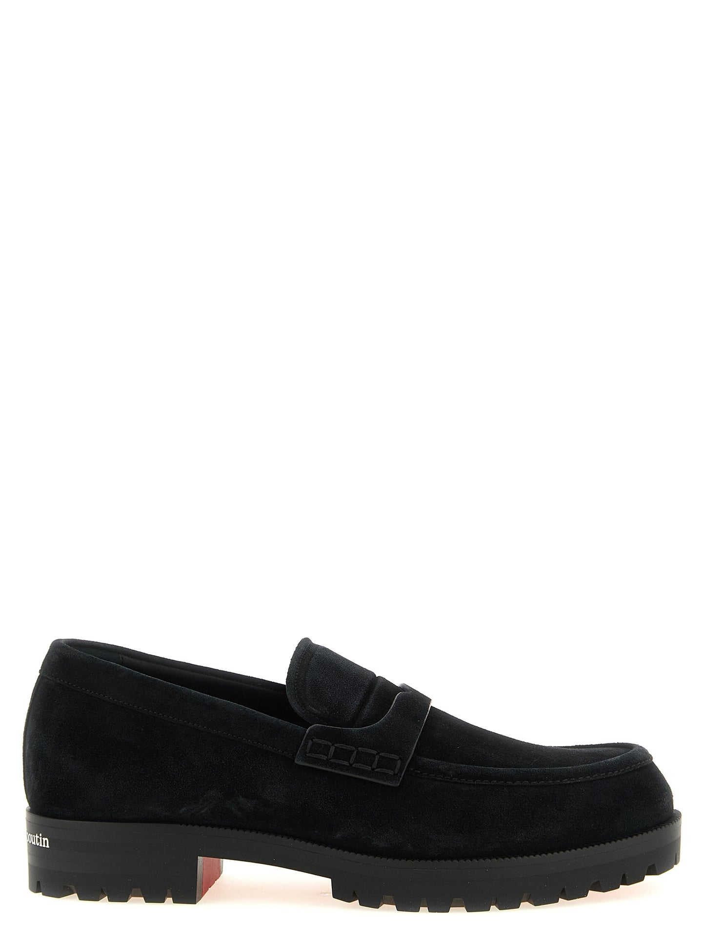 Christian Louboutin Black Calfskin Slip-On Loafers