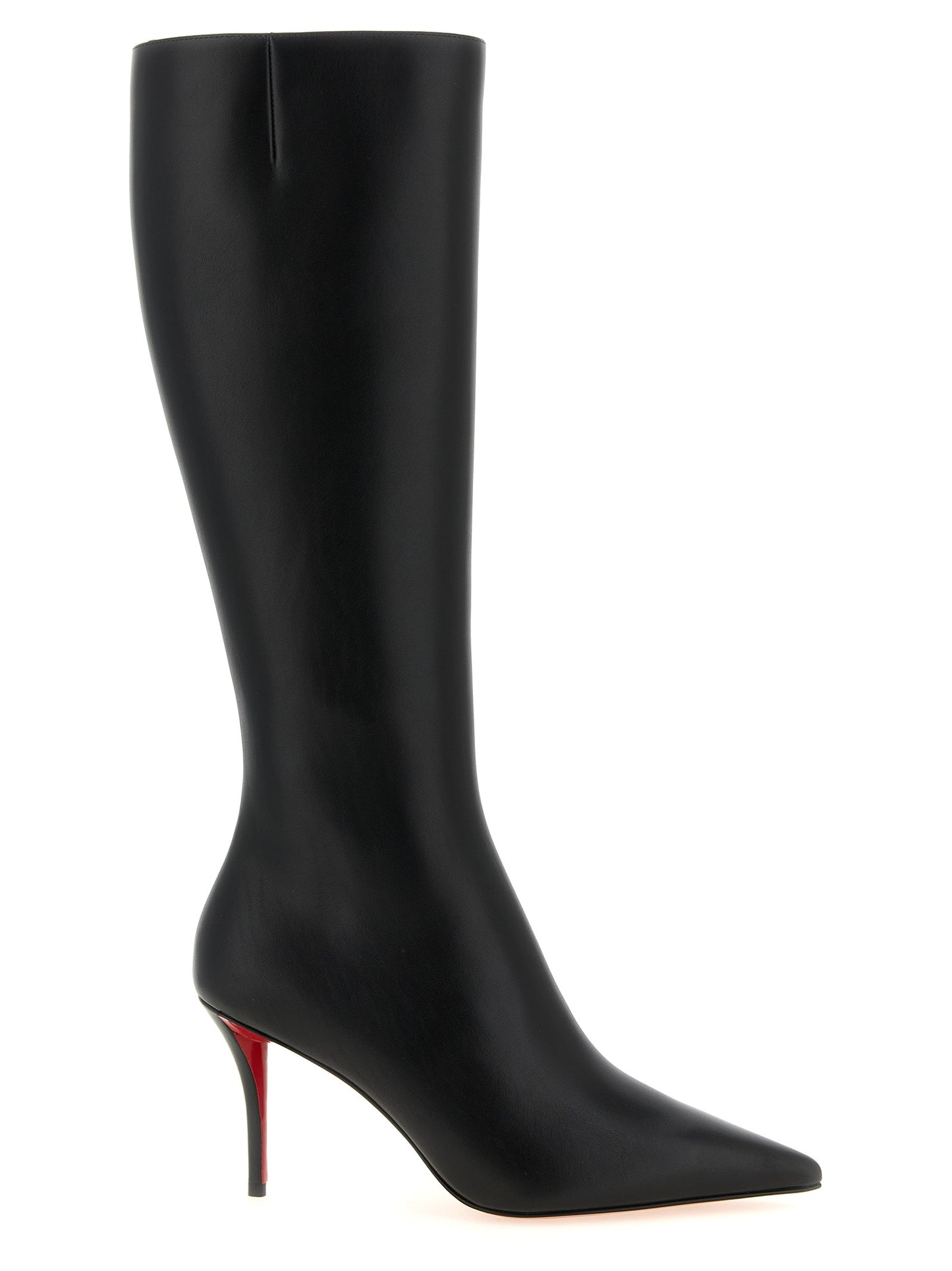 Christian Louboutin Black Calfskin Over The Knee