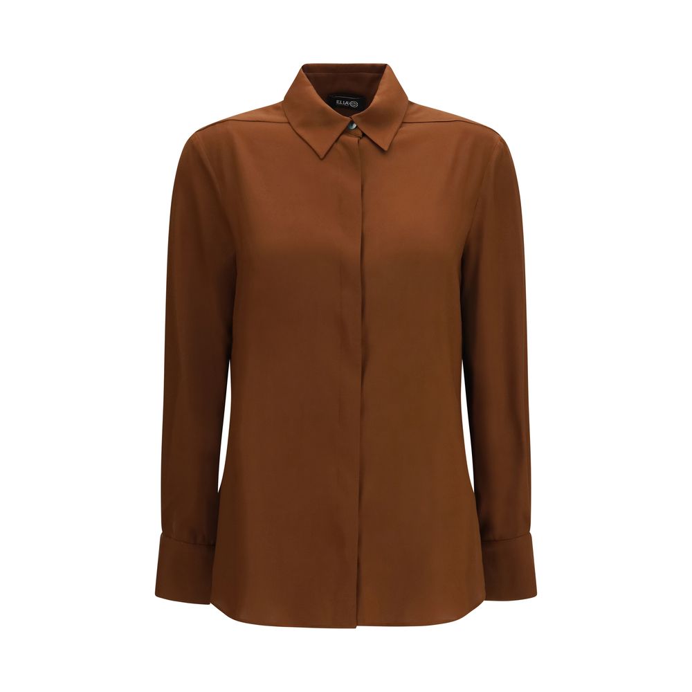 Ella Brown Silk Blouse