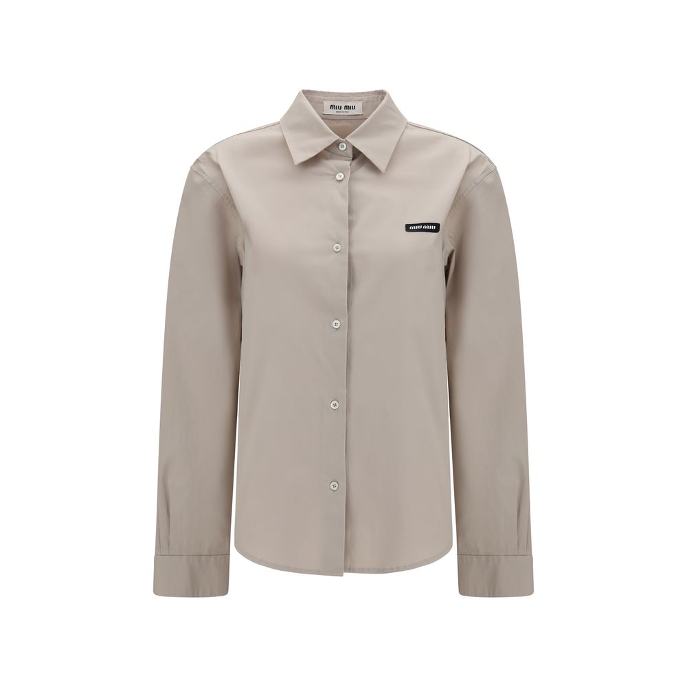 Miu Miu Gray Cotton Dress Shirt